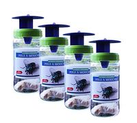 Aprodom Pack 4 de Pièges à Mouches Professionnels fournis avec l'attractif FLYREX New 200gr - Jusqu'au 20 000 Mouches par piège - ECO ET Efficace