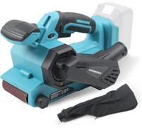 Apromenea Ponceuse à bande 18 V - 7,6 x 45,7 cm - 6 vitesses - 120-350 m/min - Ponceuse à bande sans fil pour batterie Makita - Outil de polissage portable sans balais pour enlever la rouille, le
