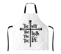 Apron Croix Avec La Citation « Le Chemin, La Vérité, La Vie » Étanche Professionnel Tabliers Réglable Tablier De Jardinage Pour Boutique De Fleurs École Café