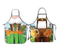 Apron Oktoberfest Bavarian Pack of 2 - Funny Adjustable Kitchen BBQ Cooking Costume for Men and Women, Bavarian Style Festival Outfit 80×60 cm
