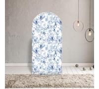 APROPHIC 2,1 m Arc de fond, fond bleu, fleurs tachées, oiseaux, fond photo adapté pour la décoration de mariage en arc, coupole, adapté pour les fêtes d'anniversaire, les banquets, les décorations