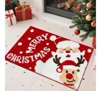 APROPHIC Tapis de salle de bain de Noël 50 x 80 cm, tapis antidérapant Père Noël, tapis de bain lavable en microfibre ultra fin, absorbant l'eau, convient pour la salle de bain, la buanderie