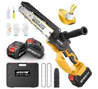 APROTII Mini Tronçonneuse à Batterie 8000mAh, 900W Brushless, Scie à Batterie pour l'Élagage, Tension de Chaîne Sans Outils, Tronçonneuse Électrique à Batterie pour la Coupe du Bois et le Jardinage