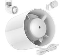 Aprto Extracteur et Air 100mm, 130 m³/h, 34dB Leise pour Cuisine, Salle de Bain, WC, Serre, Tente de Culture, Garage