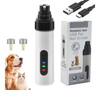 AprYew Silent Groom Pro - Moulin à ongles pour chien et chat - Coupe-ongles pour chiens et chats - Avec têtes de meulage de rechange - Broyeur à ongles sans fil pour animaux domestiques (1 ensemble)