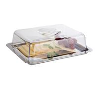 APS Freshness Box - plateau de service de haute qualité avec bonnet Fabriqué en Allemagne - durable, empilable, ne passe pas au lave-vaisselle et est fabriqué en acier inoxydable - 25 x 19 x 7cm