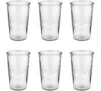 APS 10520 Old Fashioned Lot de 6 verres à eau, à jus, à limonade rétro Ø 7 cm, hauteur : 12,5 cm, 0,3 l, vintage, passent au lave-vaisselle, transparents