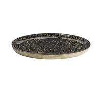 APS 1058 Plateau en bois de manguier avec revêtement intérieur en résine époxy Ø 35,5 cm, Marron, Décor