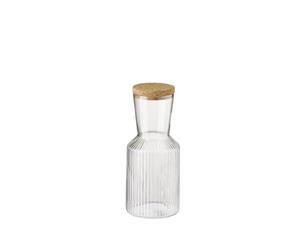 APS 10725 Carafe en verre « Lines » -0,5 l - Diamètre : 9 m - Hauteur : 19,5 cm - Couvercle en liège