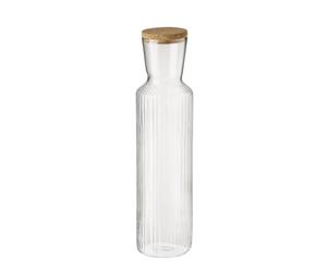 APS 10727 Carafe en verre « Lines » -1,5 l - Diamètre : 9 m - Hauteur : 35 cm - Couvercle en liège