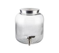 APS 10819 Distributeur de boissons - verre, 5 litres, Ø 20 cm, H : 23 cm, avec couvercle et robinet