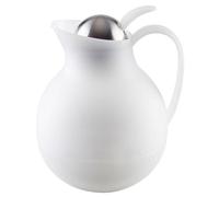 APS 10913 Pichet isotherme -ECONOMY-, Ø 16 cm, H : 20 cm, 1 litre, polypropylène, verre, acier inoxydable, double paroi, blanc
