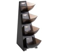 APS 11414 Multi-Rack, étagère de cuisine, structure en acier inoxydable 18/0, goulotte à portions en plastique, distributeur de portions, volume par goulotte 1 litre de contenance, 4 étages