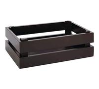 APS 11628 Boîte en bois SUPERBOX, Caisse en bois, Caisse de rangement, Caisse de meuble 29 x 18,5 cm, H : 10,5 cm Bois d'acacia, noir adapté à GN 1/4