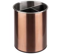 APS 11747 Range-couverts, pivotant, Ø 13 cm, hauteur 16,5 cm, dessous protégeant le meuble, monobloc amovible (3 compartiments), acier inoxydable, aspect cuivre
