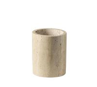 APS 11756 Range-couverts TRAVERTINE - travertin (calcaire), Ø 11 cm, H : 13,5 cm, avec trou d'évacuation