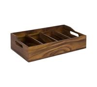 APS 11952 Range-couverts, 51 x 28 cm, hauteur 13 cm, bois d’acacia, 4 compartiments 26 x 11,5 cm chacun