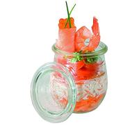 APS 12 pots originaux WECK 220 ml avec couvercle, jeu de 12, Ø 7 cm, H : 8 cm, forme tulipe, pot de conservation, pot décoratif, pot à dessert, pot de stockage, lavable au lave-vaisselle