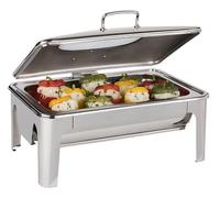 APS 12322 Chafing Dish "EASY INDUCTION", Couvercle en verre, convient exclusivement aux plaques de cuisson à induction, Récipient alimentaire GN 1/1 (profondeur 65 mm), 9 litres, 60 x 42 x 30 cm