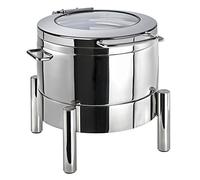 APS 12354 Chafing Dish Rond -Premium, 10 litres, en Acier Inoxydable 18/8, 44 x 48 x 39 cm, 1 Support, 1 bac à Eau
