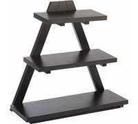 APS 14966 Porte-buffet -Triangle-, 53 x 21 cm, h : 50 cm, hêtre massif, couleur wengé, 3 niveaux : 53 x 19 cm, 40 x 17,5 cm et 30 x 15 cm