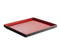 APS 15458 Plateau GN 1/4 "Asia Plus, 26,5 x 16,2 cm, Hauteur 3 cm, Mélamine, Noir Mat/Rouge Brillant