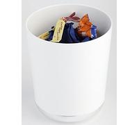 APS 19 Récipient pour restes de Table et Couverts « Base Chrome », Poubelle de Table, Ø 13 cm, Hauteur 15 cm, avec Fond chromé, Plastique (SAN), Blanc
