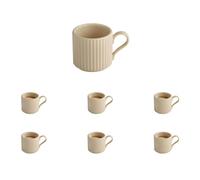 APS 19023 Tasse à expresso THE GRID - porcelaine, Ø 6 cm, 80 ml, couleur sable, empilable, lot de 6