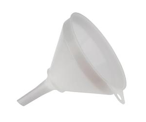 APS 30070 Entonnoir avec tamis, Ø 17 cm, hauteur 20 cm, passage Ø 17 mm, plastique (PE), blanc, fabriqué en Allemagne