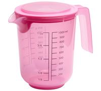 APS 30073 - Gobelet mélangeur avec couvercle - Gobelet doseur avec graduations pour liquides (l/ml), sucre (g) et farine (g) / volume 1 litre/Ø 12,5 cm/hauteur 16 cm/passe au lave-vaisselle