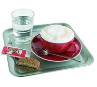 APS 30119 Plateau de service KAFFEEHAUS, 23 x 23 cm, acier inoxydable, poli mat, bord roulé