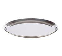 APS 30148 Plateau de Service Maison de café Ø 27 cm, Acier Inoxydable Poli Miroir, Bord roulé