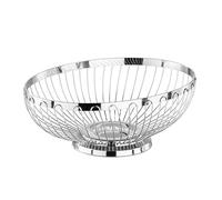 APS 30250 Corbeille ovale en acier inoxydable poli miroir pour le pain ou les fruits, 28 x 21 x 9.5 cm