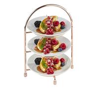 APS 33212 Support de service, pour 3 assiettes max. Ø 27 cm, anneau intérieur Ø 18 cm, métal chromé dur, aspect cuivre
