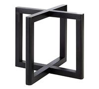APS 33281 Support de buffet « WOOD », support pour plateaux, assiettes et bols, 20 x 20 cm, hauteur 17,5 cm, bois d'acacia noir