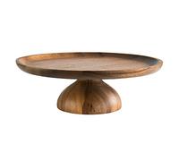 APS 33292 Plat de service et de gâteau « ACACIA », Ø 24 cm, hauteur 8 cm, bois d’acacia, dessous adapté aux meubles
