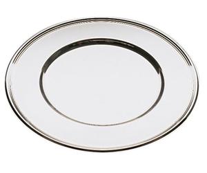 APS 35730 Assiette de présentation, plateau de service, plateau décoratif, Ø 30,5 cm, acier inoxydable 18/8 poli miroir, avec motif en fil