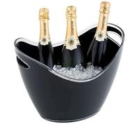 APS Germany Seau à glace 36054 – Refroidisseur pour champagne noir 35×27×26 cm, 6 l, 3 bouteilles