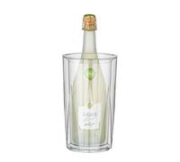 APS 36062 Réfrigérateur à bouteilles "CRYSTAL", Ø extérieur 13,5 cm/intérieur 10,5 cm, hauteur 23 cm, double paroi, plastique (SAN), transparent, Fabriqué en Allemagne
