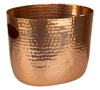 APS 36108 Large Seau à vin/champagne en aluminium avec 2 poignées latérales pour 1 à 2 bouteilles Aspect cuivre 25,5 x 19 x 20 cm