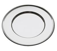 APS 36233 Assiette de présentation, plat de service, plateau décoratif, Ø 33 cm, acier inoxydable 18/8 poli miroir, avec décor filé