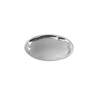 APS 393 Plateau de fête avec bord roulé - Plateau en acier inoxydable avec surface décorative et bord décoratif, Ø 35 cm, rond