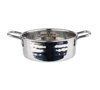 APS 40187 Petit pot de service "MUMBAI", Ø 13,5 cm, hauteur 5 cm, acier inoxydable, 0,55 litre, surface martelée