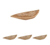 APS 40344 Corbeille en forme de bateau « COVE », panier tressé beige en polypropylène, récipient en osier avec fil en acier inoxydable, panier à viennoiseries, panier alimentaire, dimensions 30 x 15