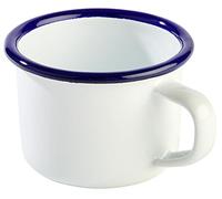 APS 40636 ÉMAIL Tasse en métal, Ø 7 x 5 cm 0,10 ltr. Blanc/Bleu