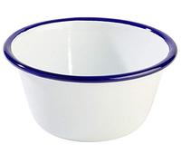 APS 40638 ÉMAIL Bol en métal blanc/bleu, Ø 13 x 6 cm 0,50 ltr.