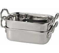 APS 40660 Mini-plat de service, 14,5 x 9,5 cm, hauteur 4,5 cm (sans poignées), 0,5 litre, acier inoxydable, avec poignées