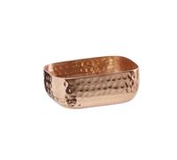 APS 40697 « CRAFT » Bol en aluminium avec surface martelée couleur cuivre, bol à pain, pour plats froids et chauds, entre autres, 12 x 9,5 x 5 cm, 0,35 l.