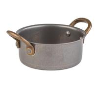 APS 40785 SNACKHOLDER Casserole en acier inoxydable, Ø 11,5 cm, hauteur 5 cm, 0,35 l, aspect acier inoxydable antique