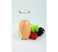 APS 6 Bouteilles en verre Original WECK 500 ml avec couvercle, Ø 6 cm, H : 19 cm, bouteilles pour jus, smoothies, vinaigrettes, lavables au lave-vaisselle